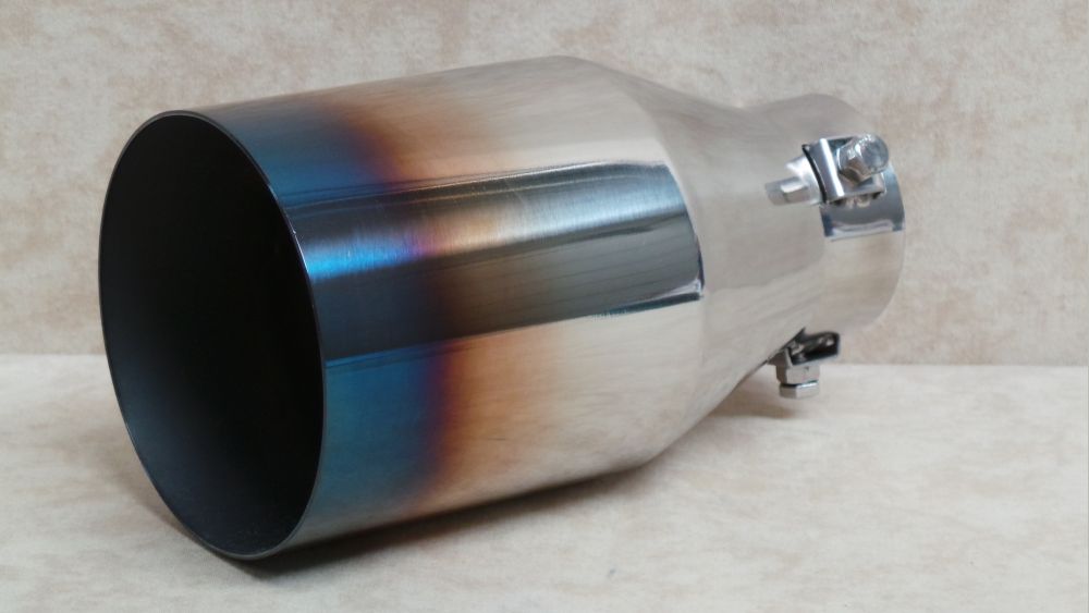 100 MM BURNT TIP T304 GRADE STAINLESS STEEL EXHAUST TAILPIPE TRIM NEW