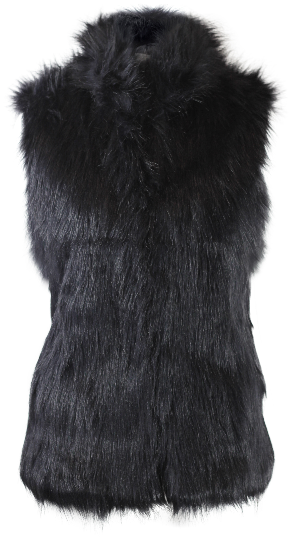 Black fur body warmer black wool body warmer with fake fur pattern. black and white nordic style topshop gilet. padded to keep you nice and warm with white fur on collar.