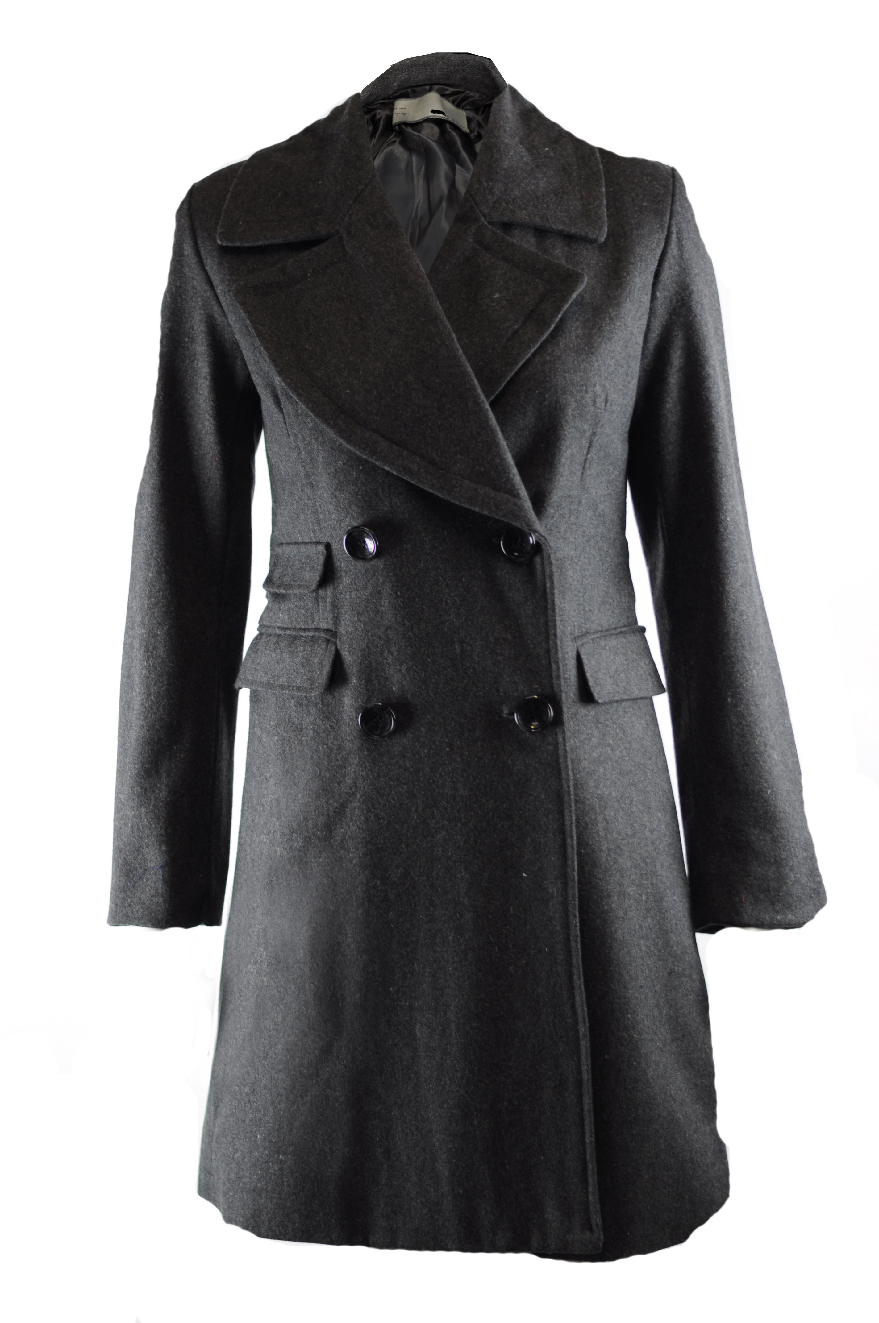 charcoal double breasted coat