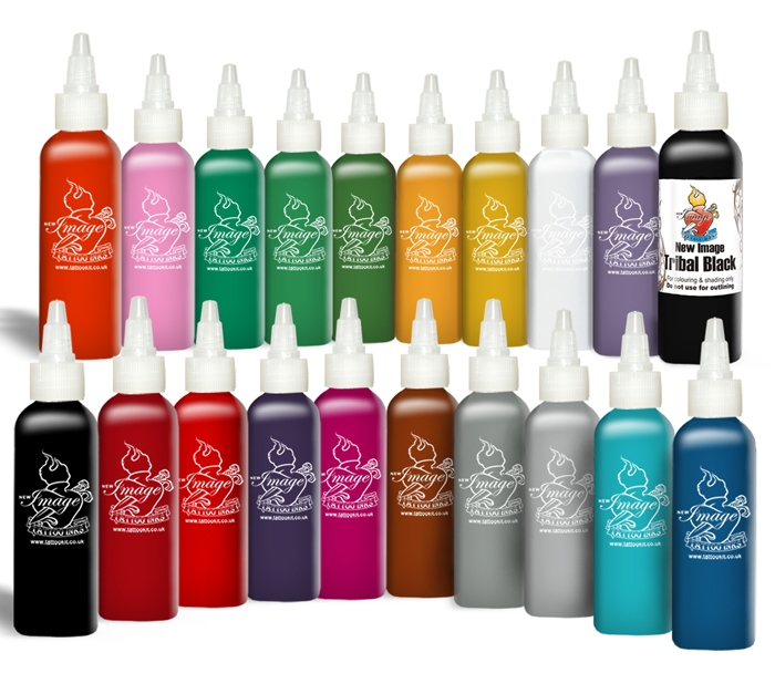 New Image Tattoo Ink Complete Colour Set 20 Bottles