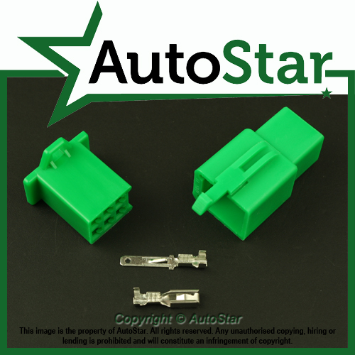 6 Way 2.8mm Mini Connector Kit GREEN Motorbike Honda Motorcycle Pin