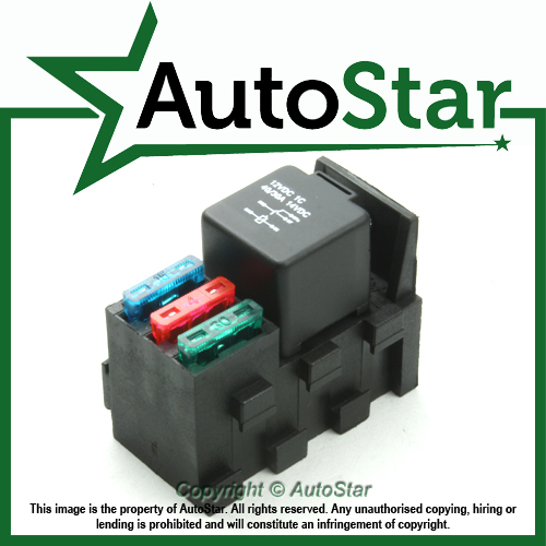 Relay & 3 Fuse Base Kit 4, 5 PIN & Flasher Relays, ATO Fuses Holder