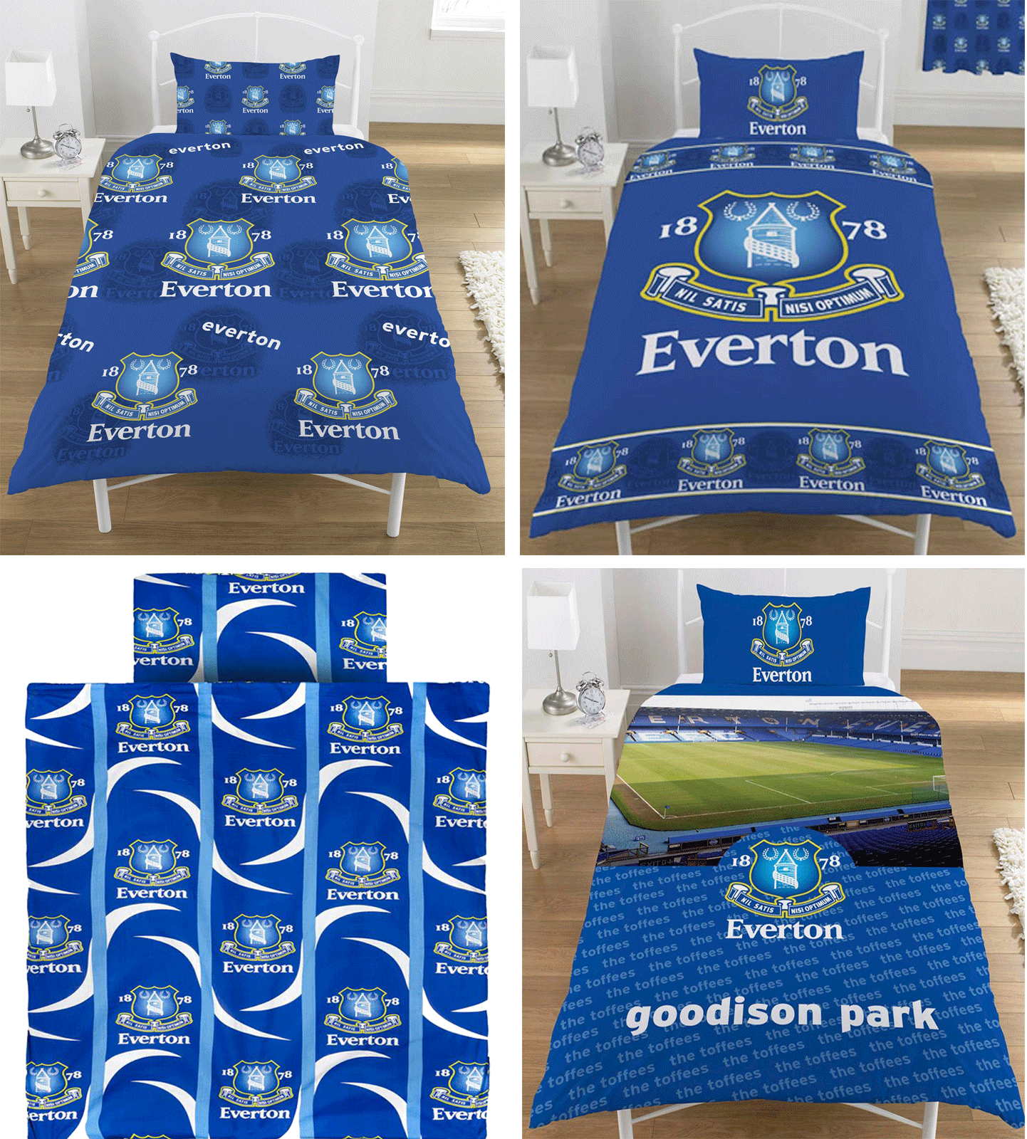 OFFICIAL EVERTON FC FOOTBALL CLUB SINGLE DUVET QUILT COVER PILLOWCASES