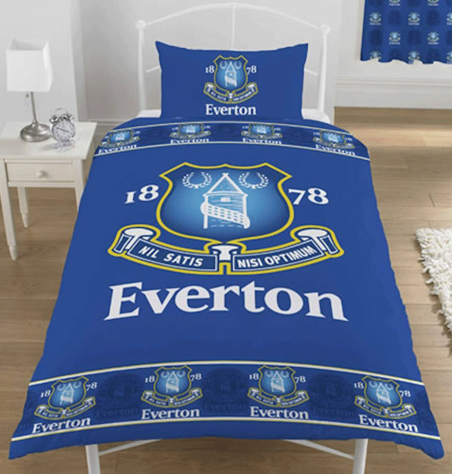 OFFICIAL EVERTON FC FOOTBALL CLUB SINGLE DUVET QUILT COVER PILLOWCASES