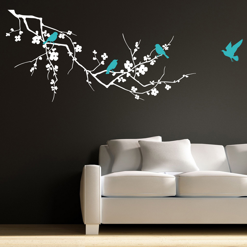 Stickers For Decorating Walls BIRDS ON BRANCH TREE VINYL WALL ART STICKER DECAL ART Stickers For Decorating Walls BIRDS ON BRANCH TREE VINYL WALL ART STICKER DECAL ART