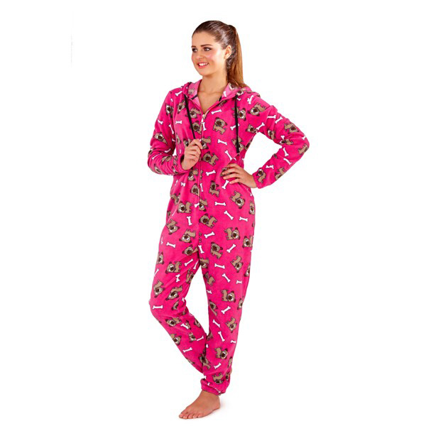 pink pug onesie polar fleece hooded zip onesie all in one s m l xl bone print pink ebay pink pug onesie polar fleece hooded zip onesie all in one s m l xl bone print pink ebay
