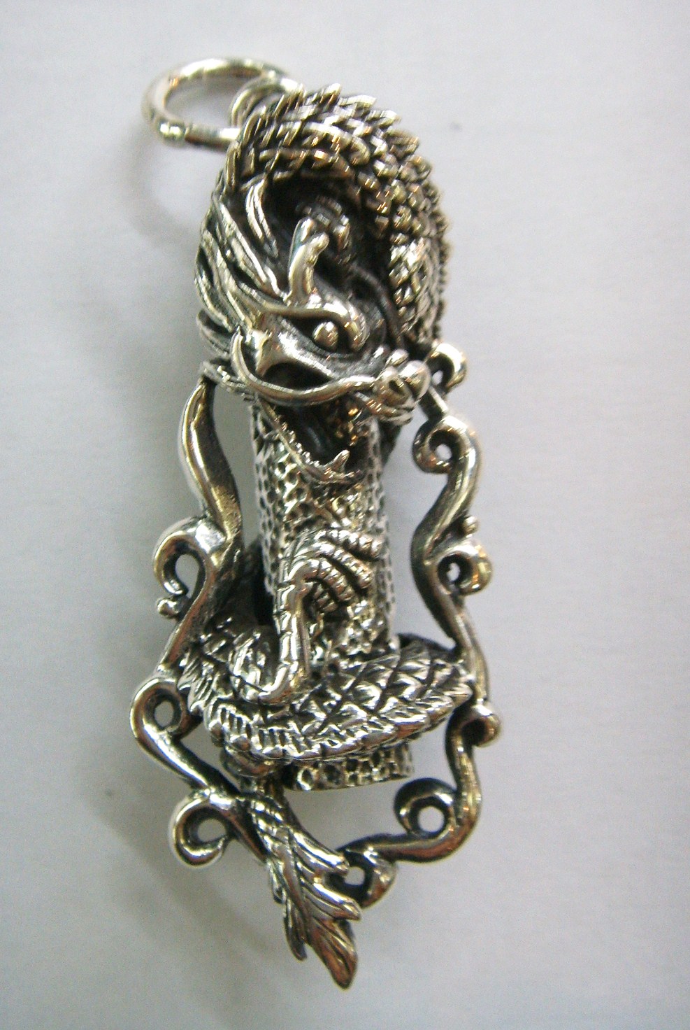 ORIENTAL CHINA DRAGON SOLID 925 SILVER PENDANT ORIENTAL CHINA DRAGON SOLID 925 SILVER PENDANT