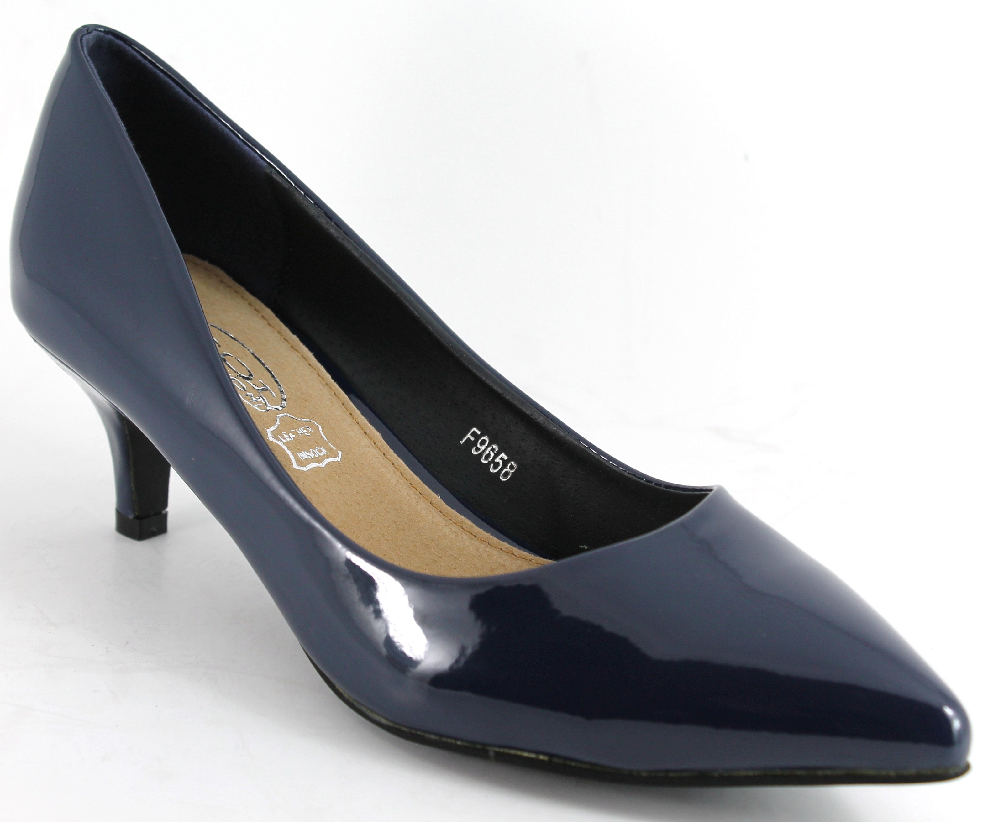 navy small heel shoes