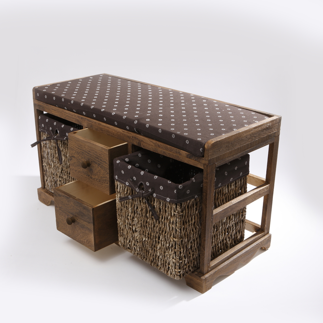 wicker bench ottoman