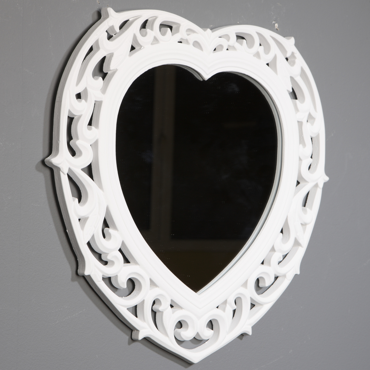 White Shabby Chic Carved Heart Wall Hanging Bedroom Mirror Girls eBay