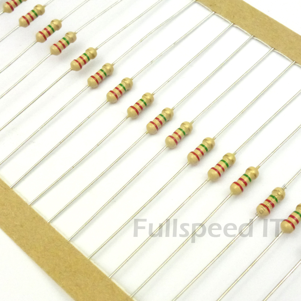50 x 2.2K Ohm 0.25w Carbon Resistors 1/4w Resistor 2K2 eBay