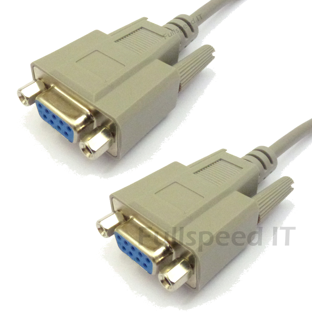 RS232 Female to Female Null Modem Cable 2m Serial Lead eBay