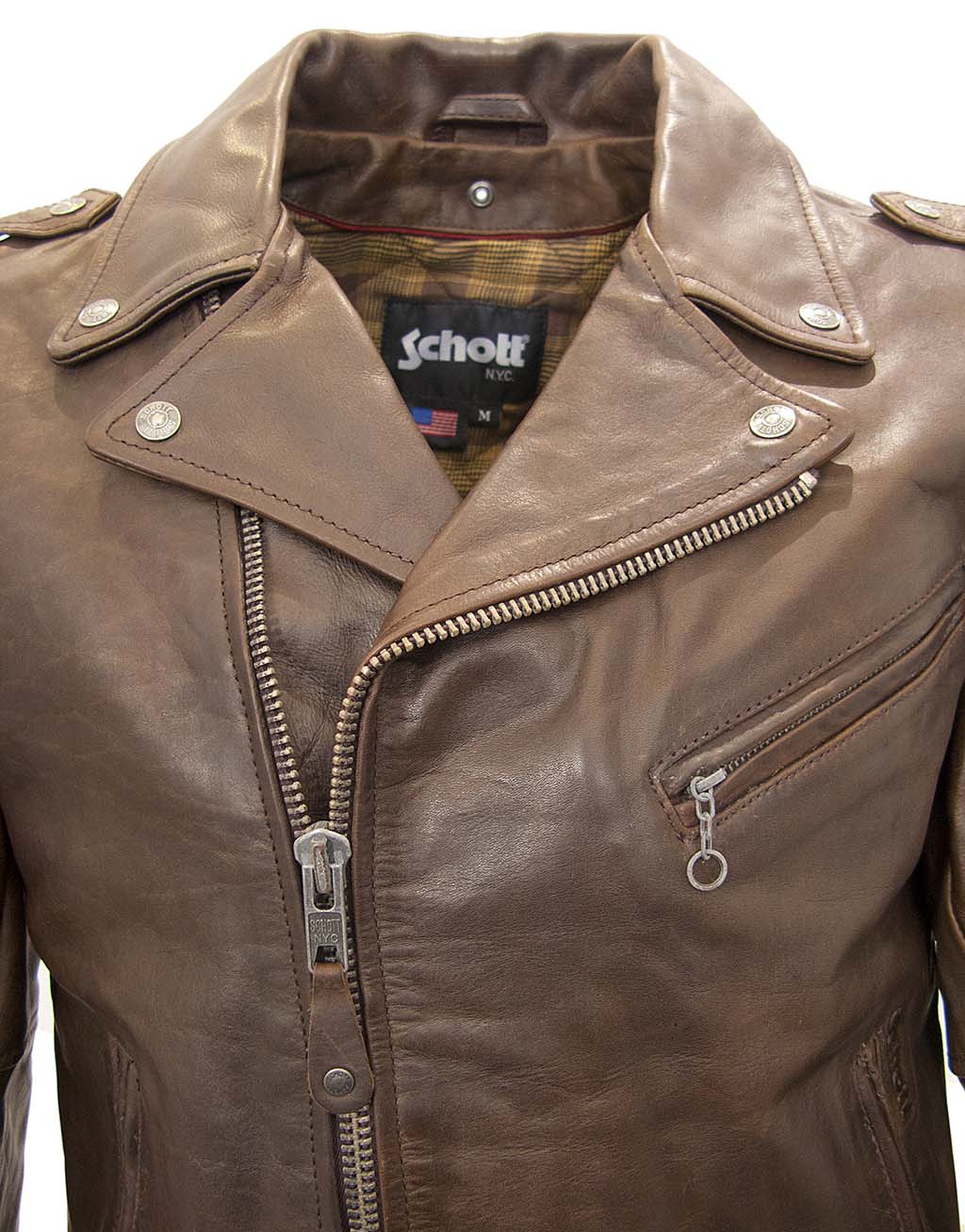 Schott Perfecto Lc 1140 Mens Brown Leather Jacket Bnwt By Click On The Image To Enlarge