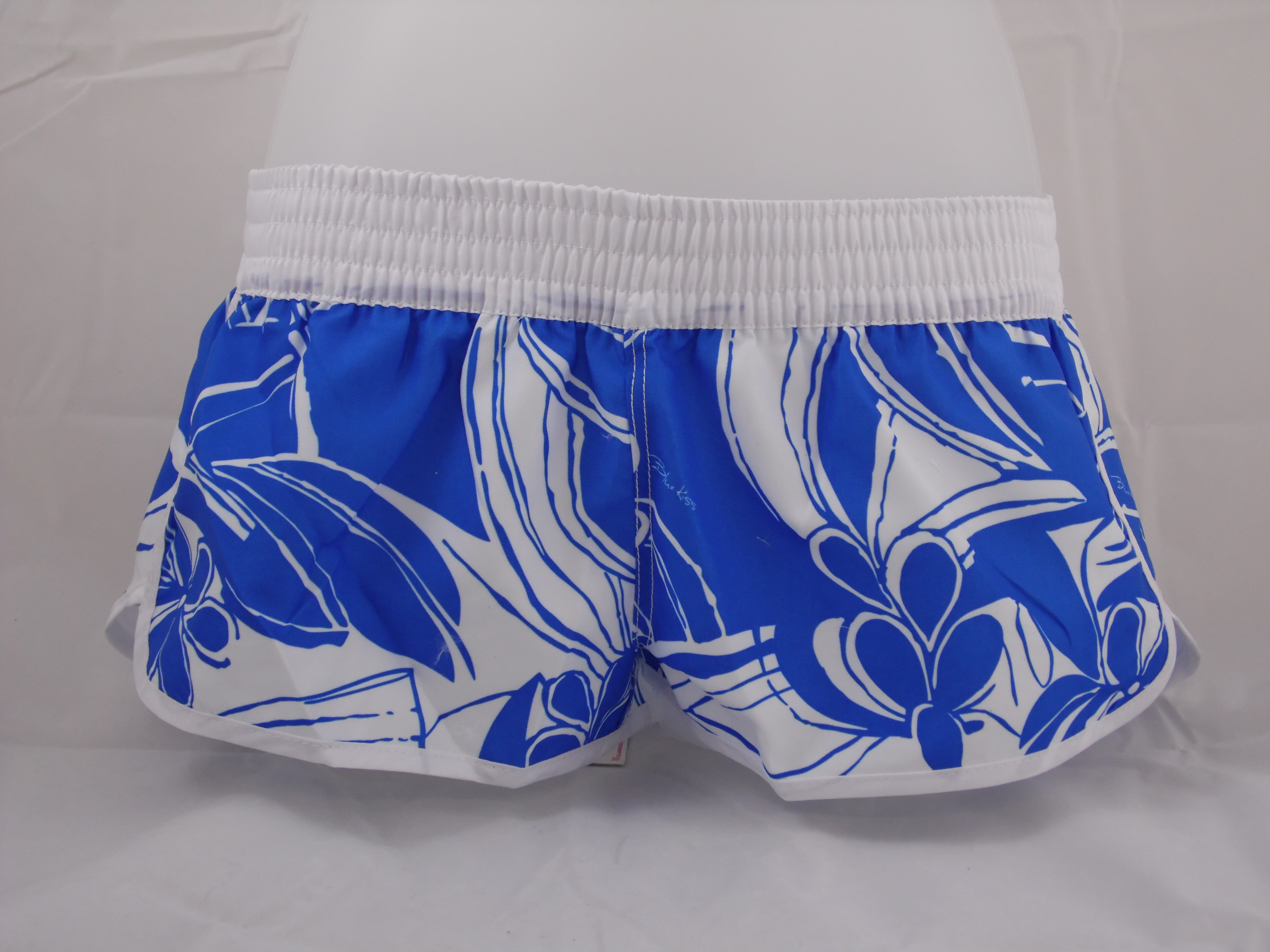 New Ladies Blue Kiss Summer Beach Swim Board Shorts Flowery Design