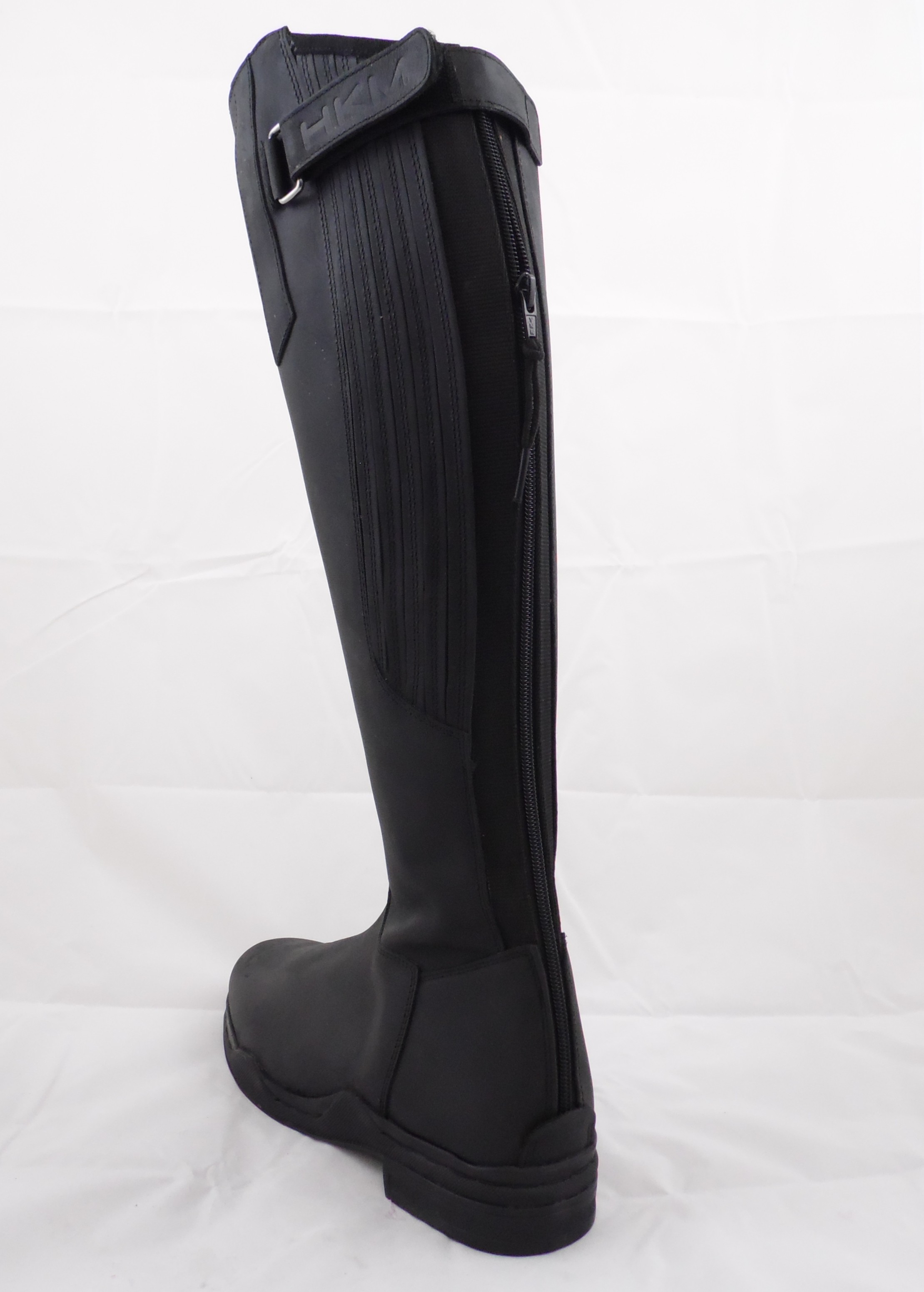 HKM Country Leather Long Riding Yard Mucking Out Waterproof Boots Black