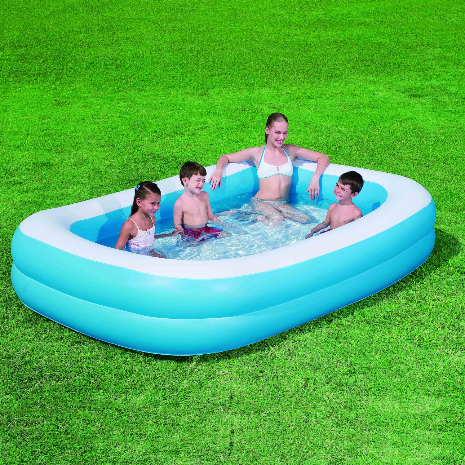 Bestway Deluxe 2 Tier Family Inflatable Rectangular ...