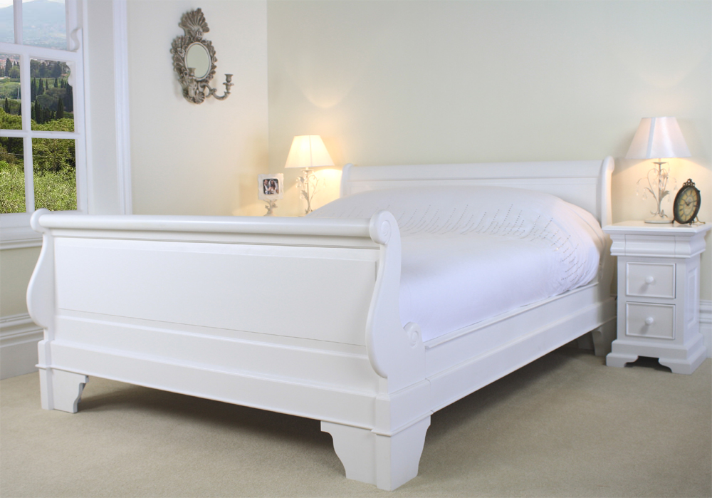 White Sleigh Bed Super King White Sleigh Bed Super King