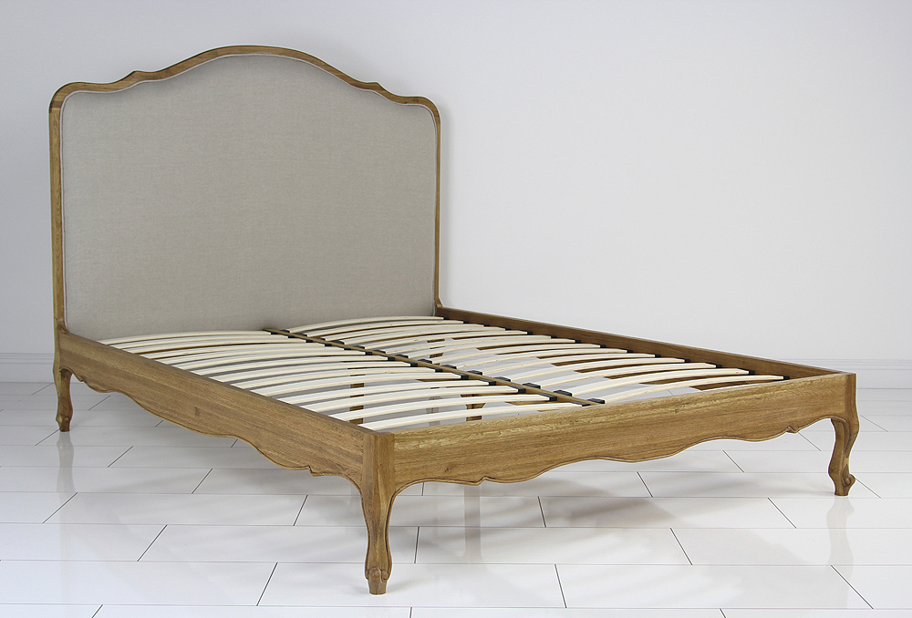 New Solid Oak King Size 5ft Upholstered French Low Foot Bed eBay