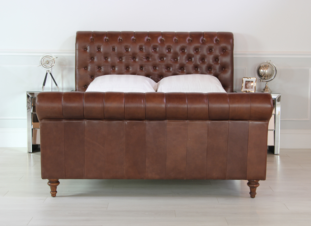 Upholstered Leather King Size Bed 1000 x 727