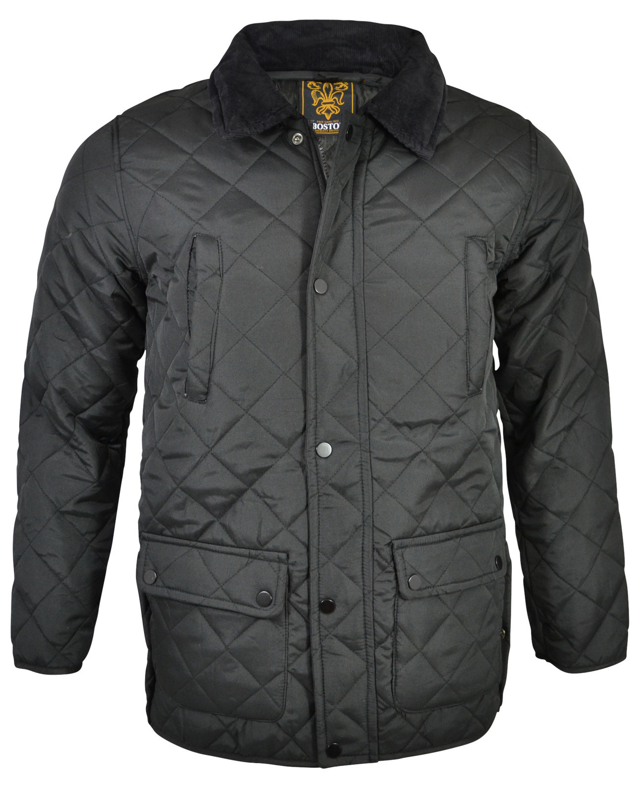 New Mens Big Kingsize Diamond Quilted Style Black Jacket Quilt XXXL 4XL