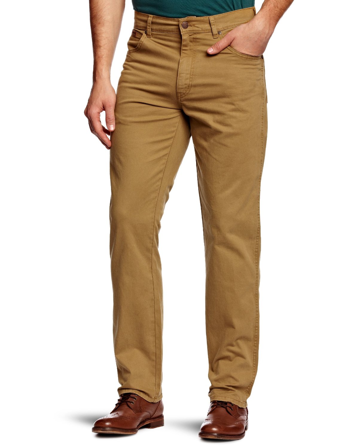 New Wrangler Men's Texas Stretch Jeans Khaki Nut Soft Fabric ... image.