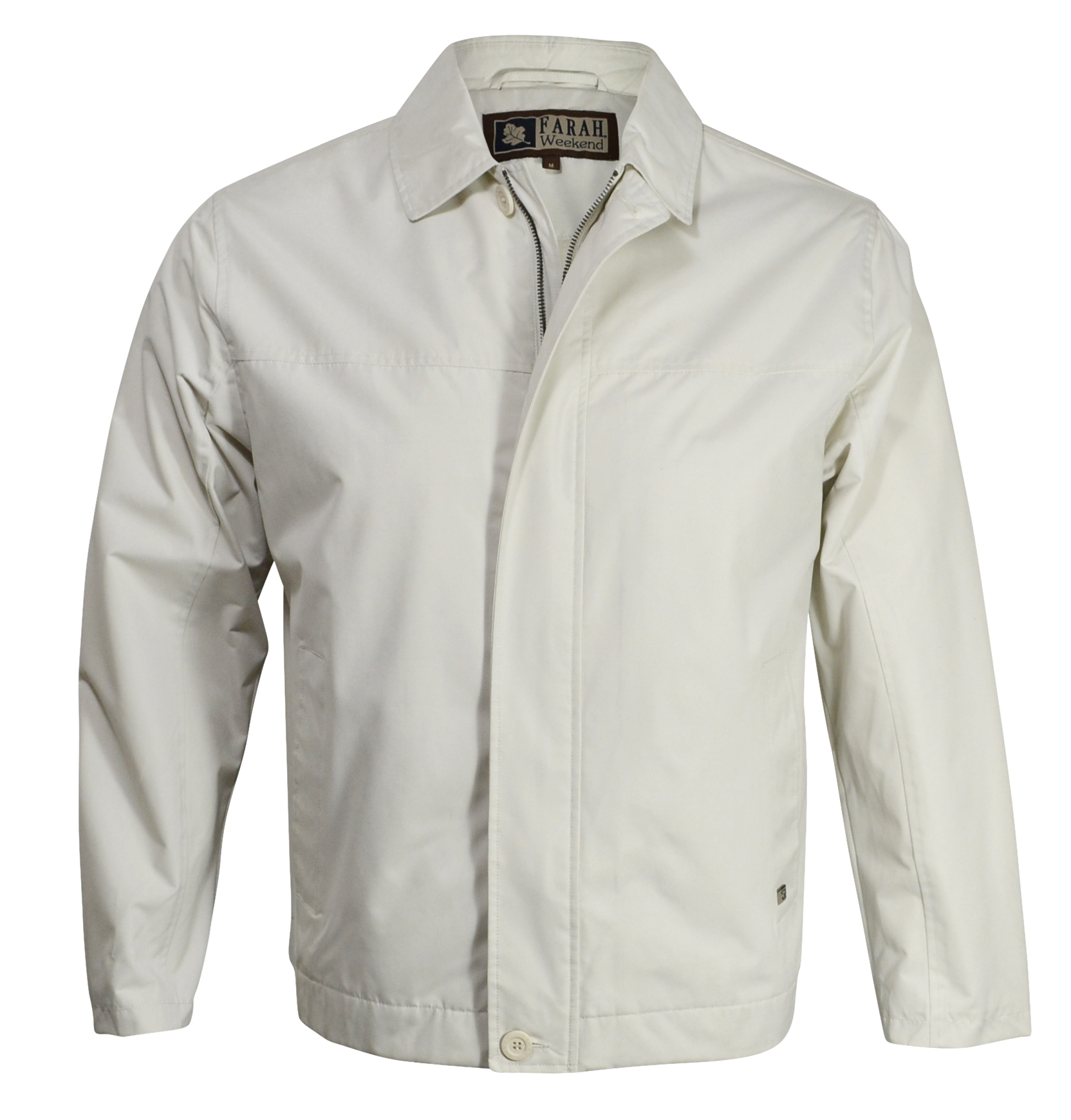New Men's FARAH Classic Harrington Jacket Natural White M L XL XXL