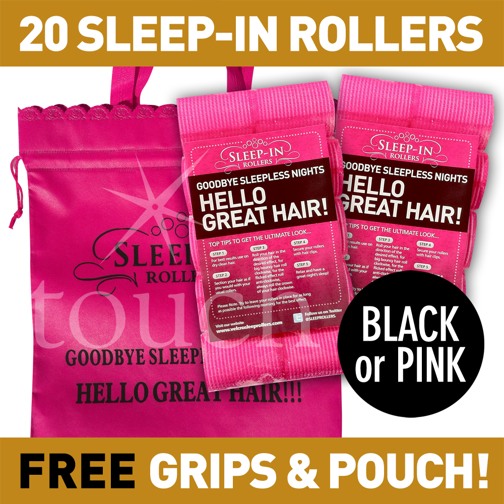 20X 48MM VELCRO SLEEP IN SOFT SNOOZE ROLLERS CURLERS + FREE CLIPS & POUCH