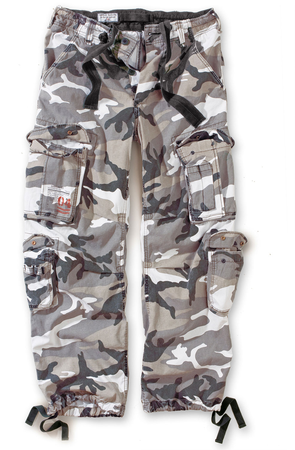 SURPLUS AIRBORNE TROUSERS URBAN CAMO RAW VINTAGE CARGO GREY COMBAT
