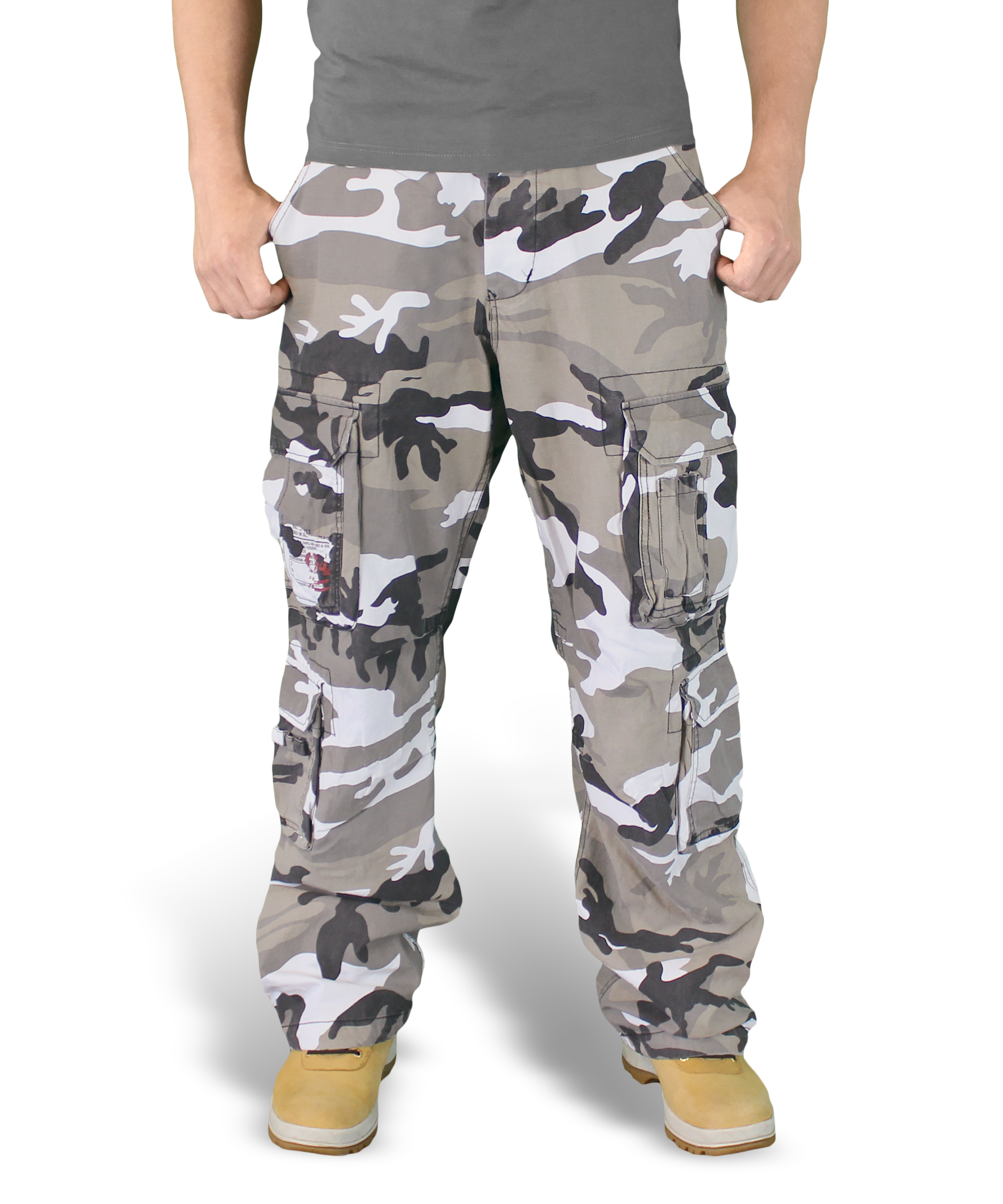 thumbnail image 2 of Surplus Premium Raw Vintage Men's Woodland Camo Cargo Combat Pants – 100% Cotton S-XXL 2 of 3
