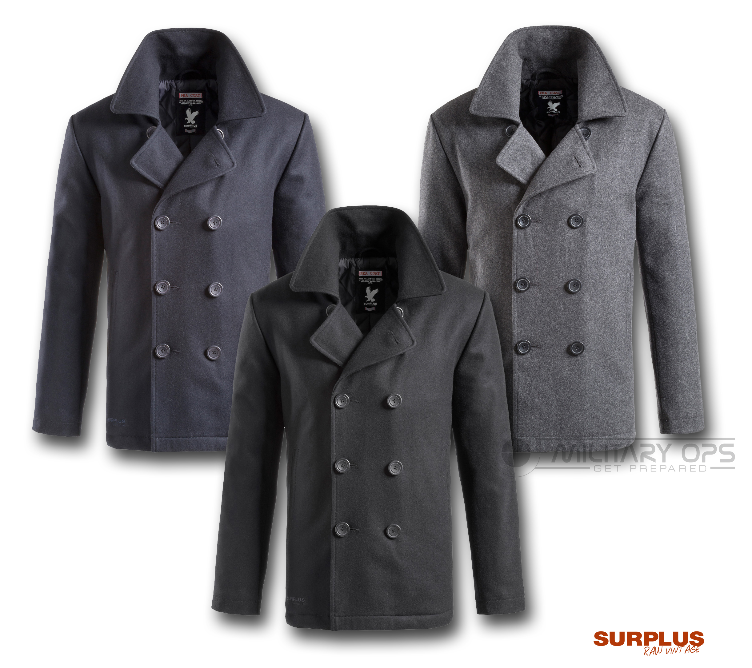 Surplus Vintage Us Navy Pea Coat Mens Clic Army Reefer Jacket Soviet Navy Wool Coat Black Surplus