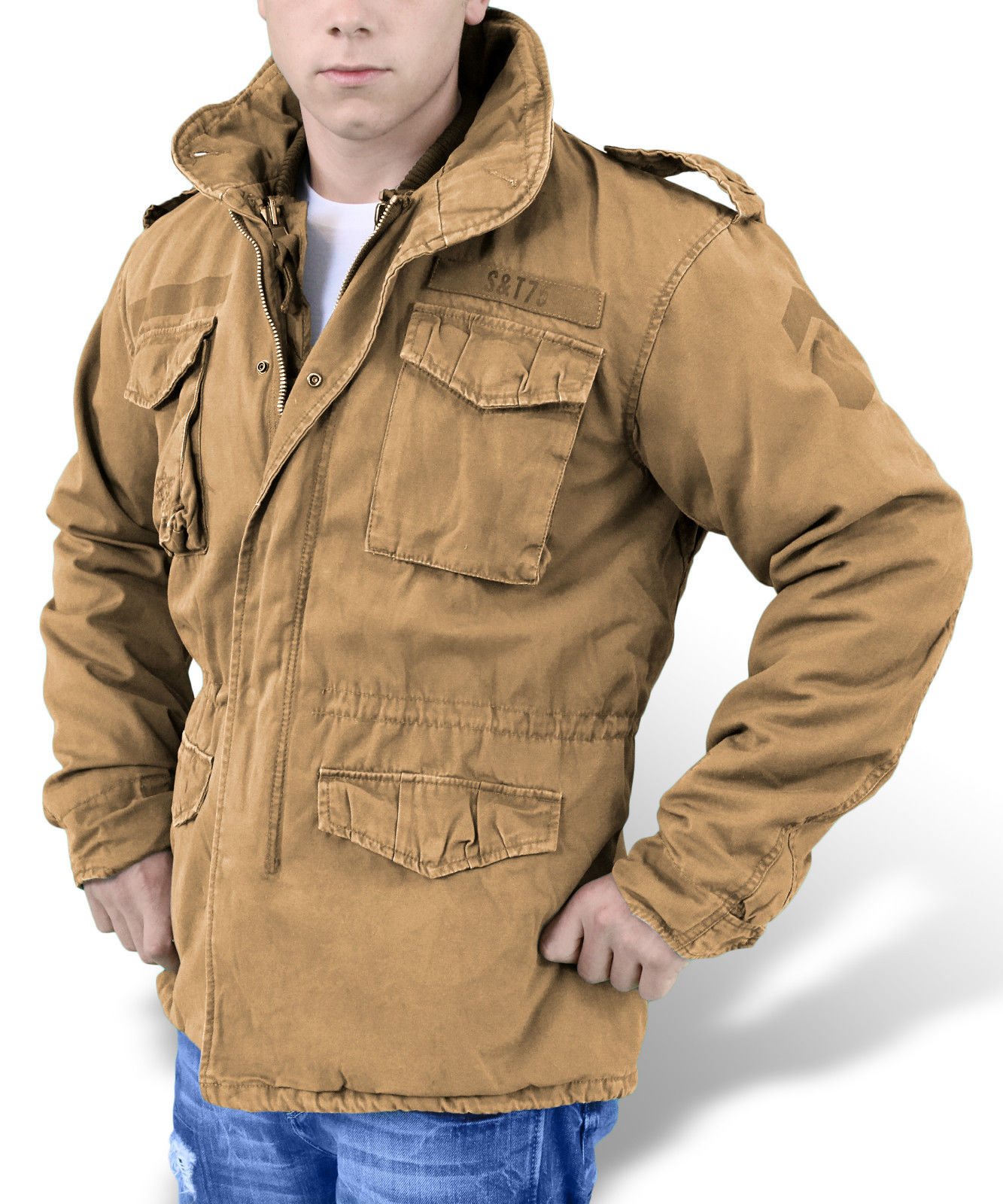 SURPLUS VINTAGE REGIMENT M65 JACKET WASHED CLASSIC PARKA US FIELD COYOTE