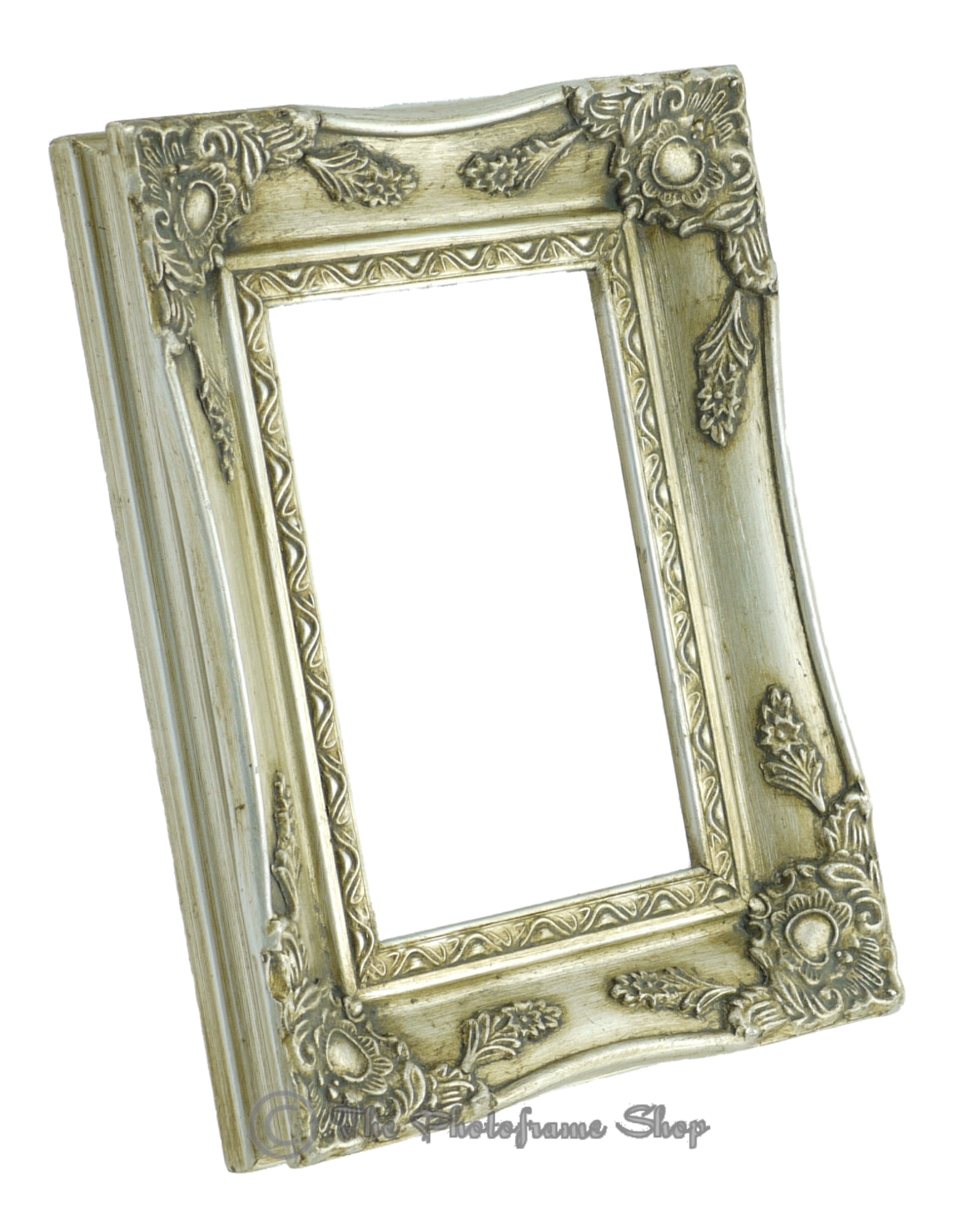 Ornate Vintage Swept Baroque Antique Silver Picture Frame (RIM ONLY