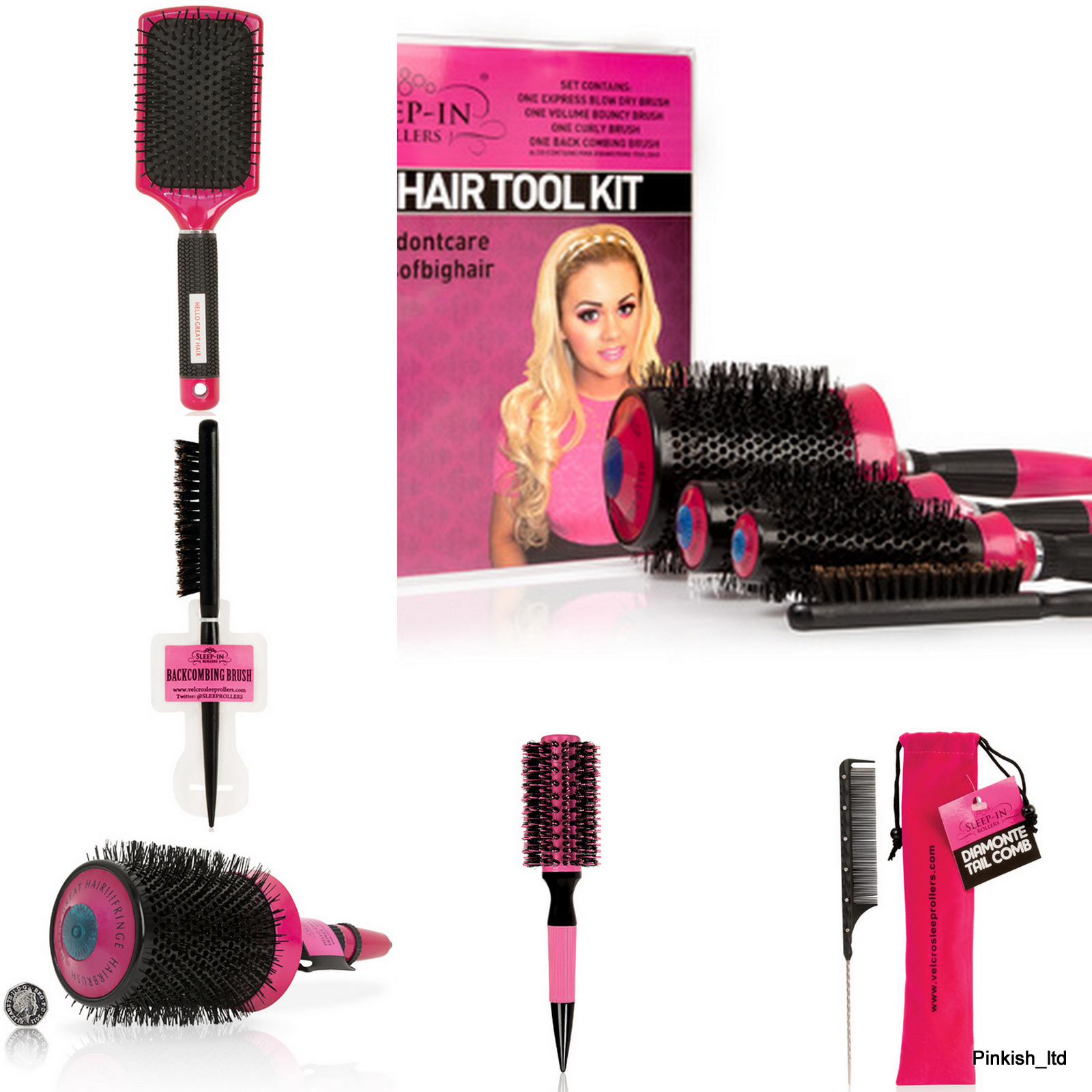 SLEEP IN ROLLERS MASSIVE FRINGE BRUSH BACK COMB PADDLE TAIL COMB BIG