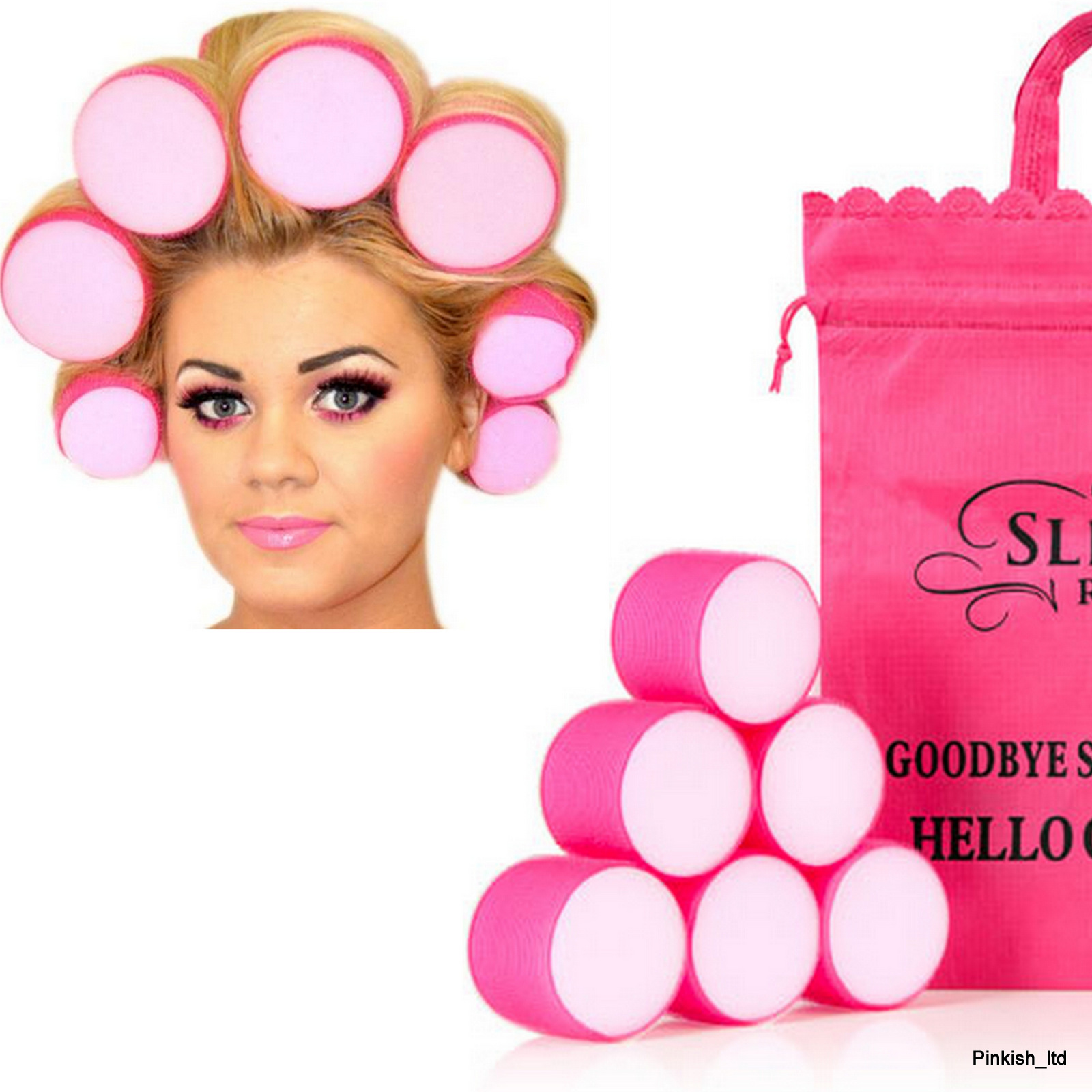 ULTIMATE BOUNCE VELCRO SLEEP IN SNOOZE ROLLERS AND ORIGINAL WITH PINK