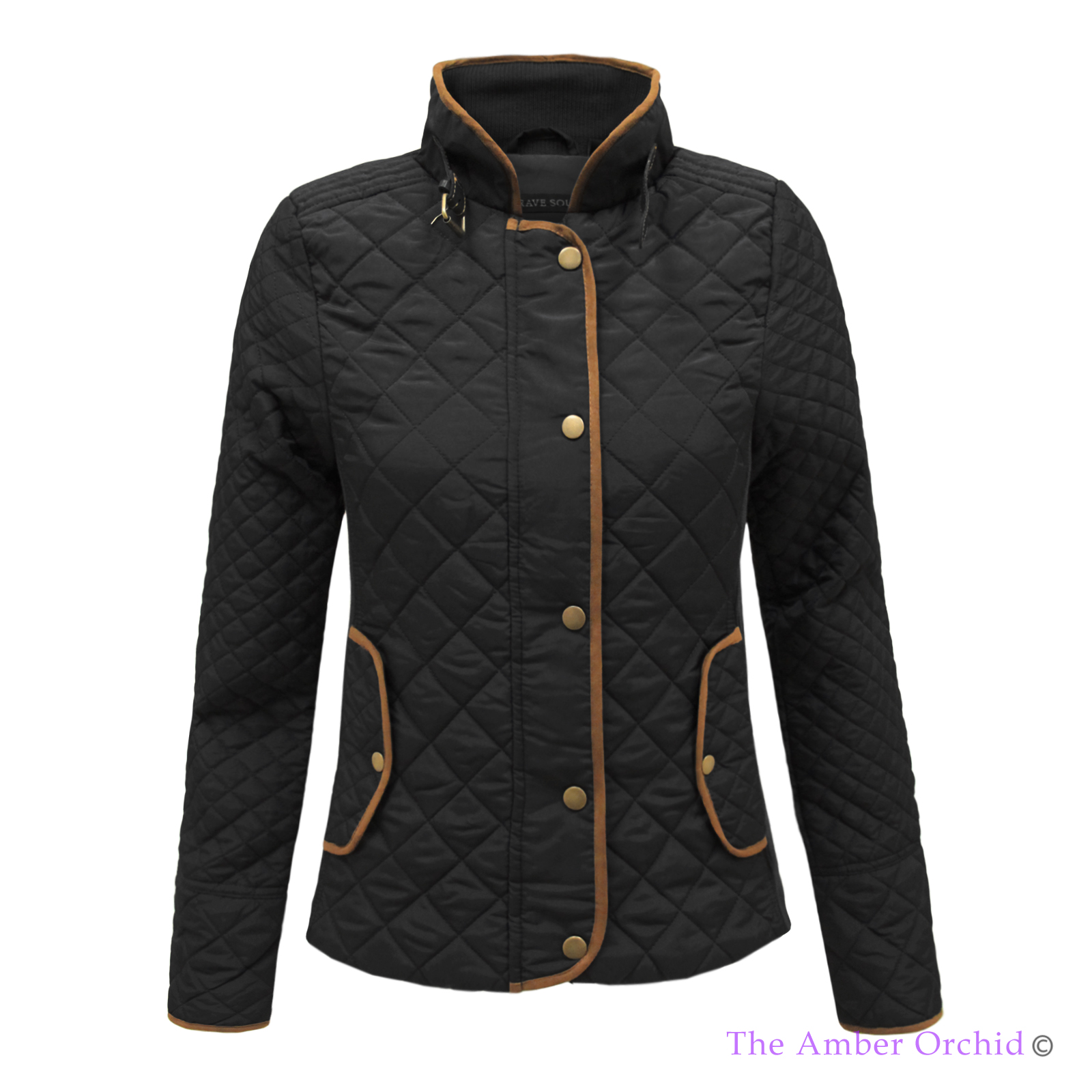 LADIES BRAVE SOUL RIBBED COLLAR WOMENS QUILTED PADDED BUTTON PIPING