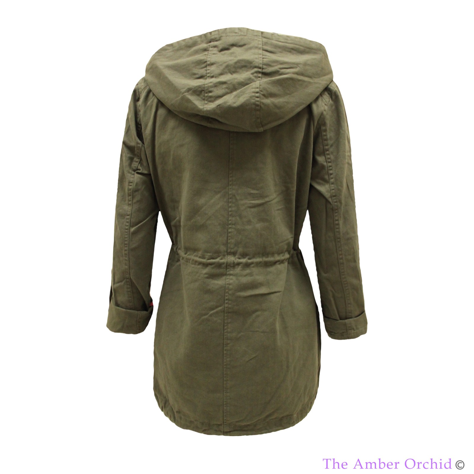 LADIES HOODED LIGHTWEIGHT WOMENS MILITARY ARMY GREEN PARKA JACKET MAC COAT 616 eBay