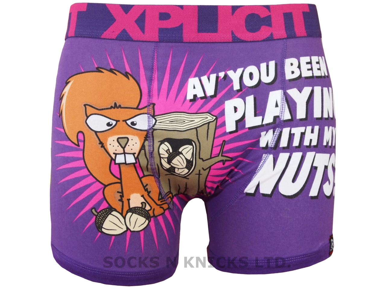 Mens Xplicit "Playing With My Nuts" Design Funny / Rude / Novelty Boxer