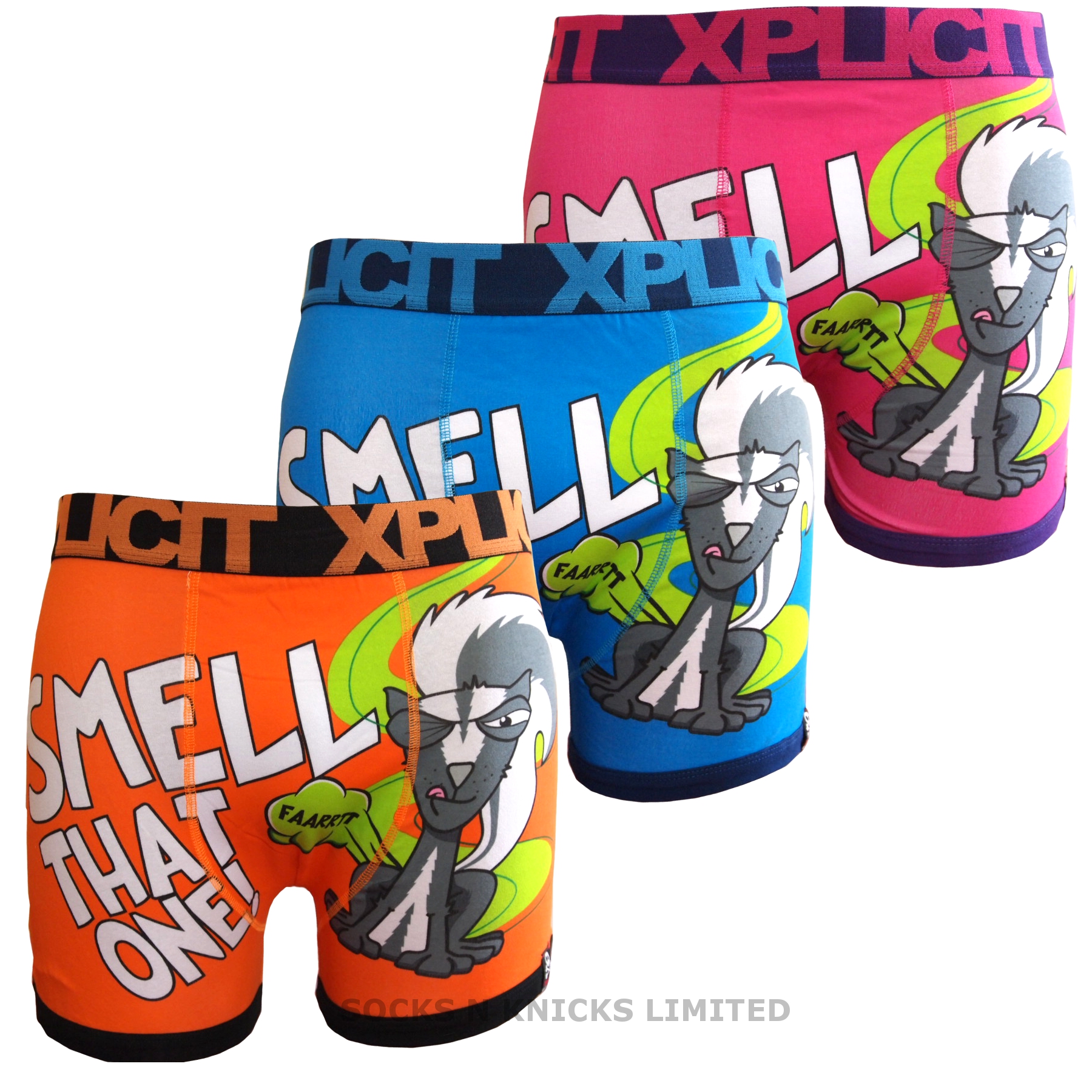 Mens Xplicit "Smell That One" Design Funny / Rude / Novelty Boxer