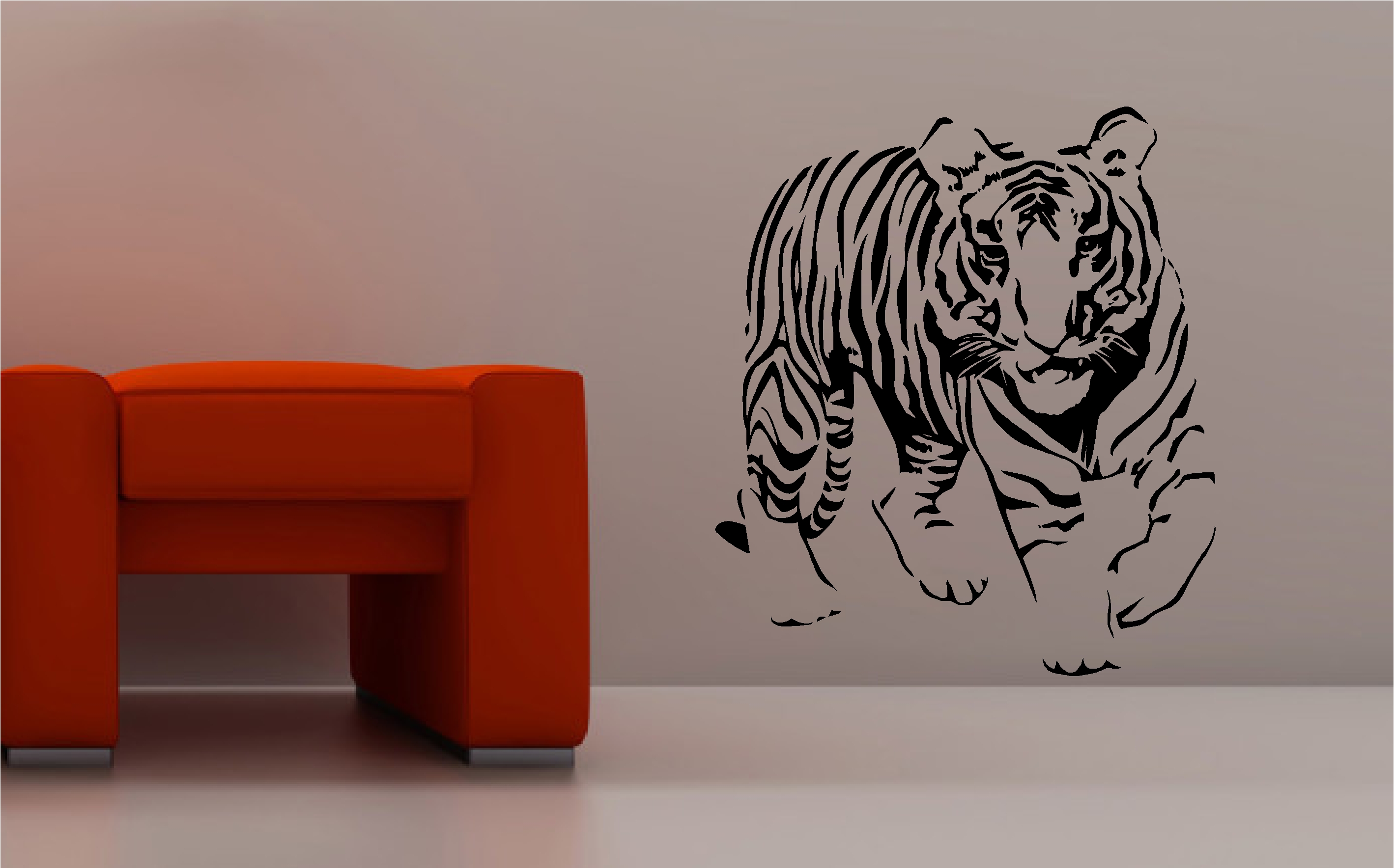 STUNNING TIGER wall art sticker vinyl BEDROOM LOUNGE animal kids eBay