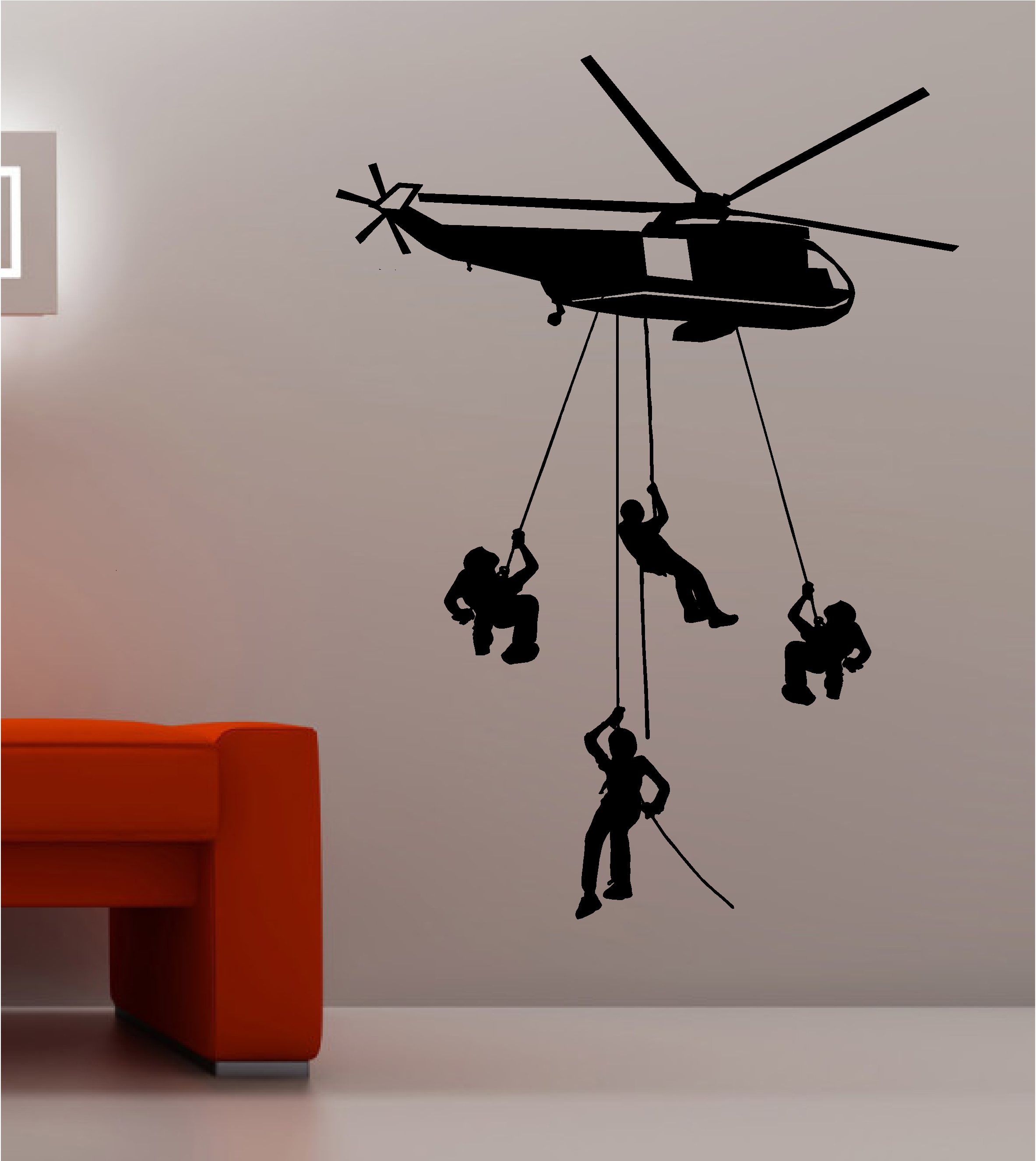 ARMY TROOPS HELICOPTER wall art quote sticker vinyl KIDS ...
