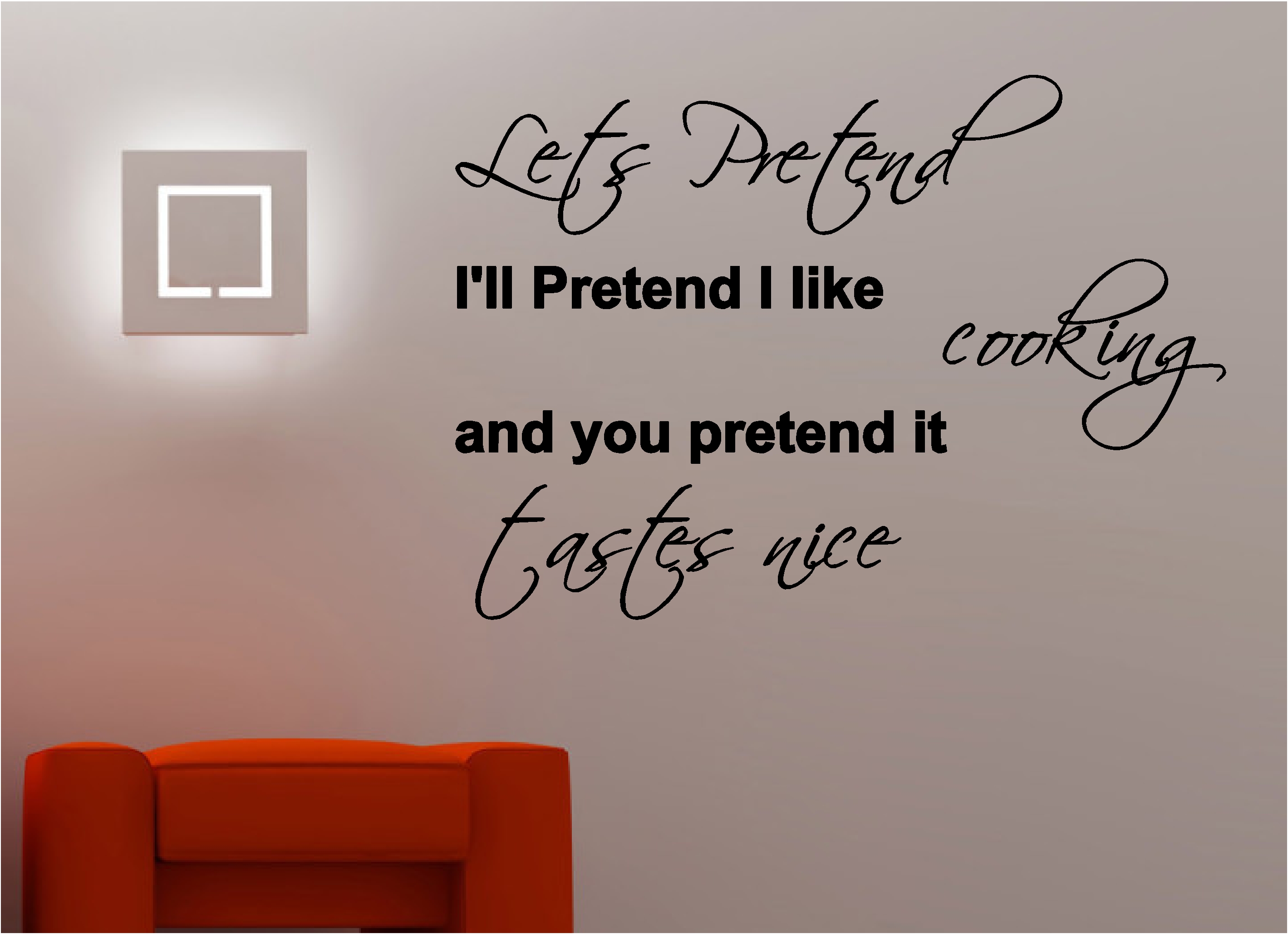 Cooking Lets Pretend Wall Art Sticker Kitchen Food Cook Quote ...