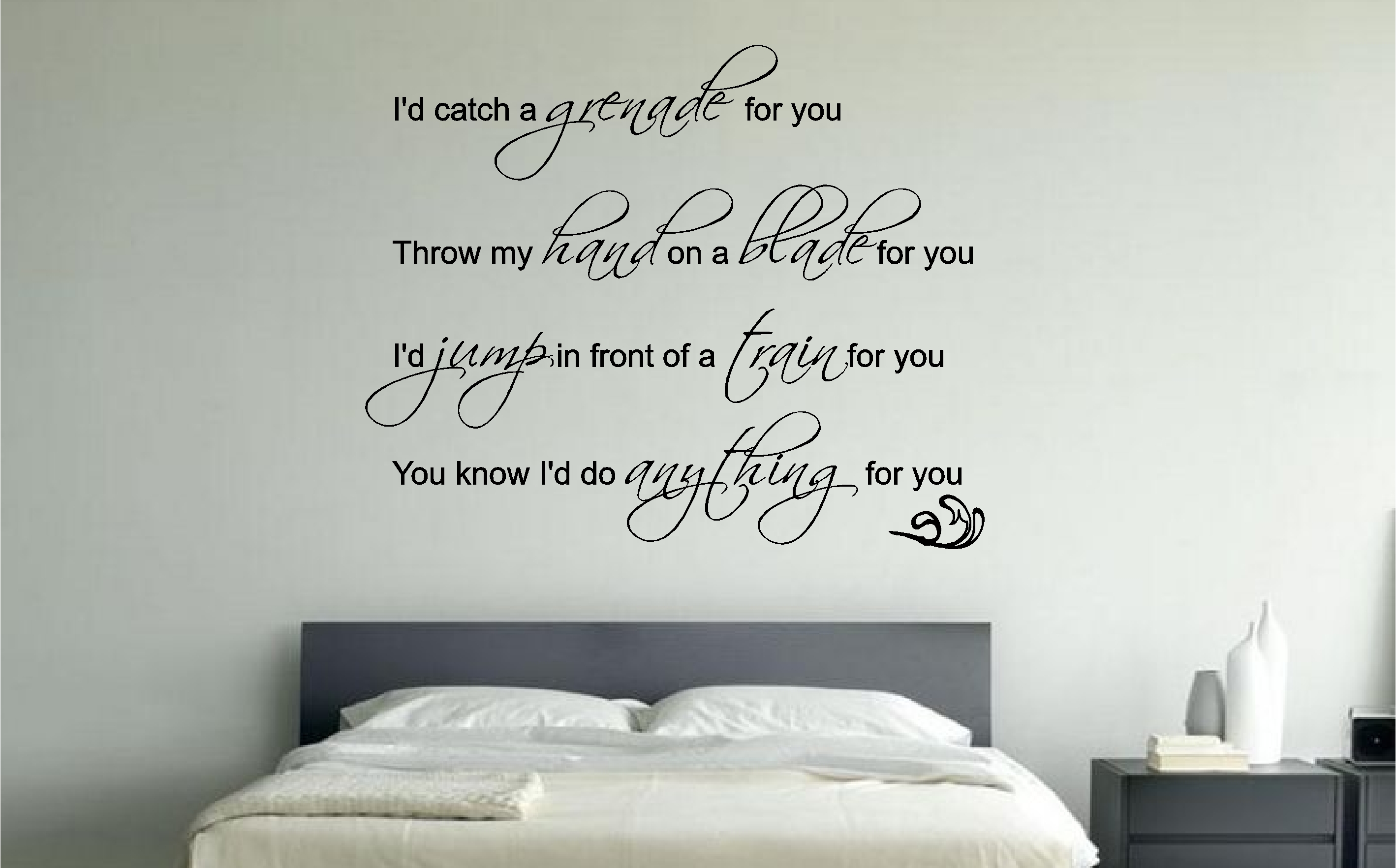 Bruno Mars Grenade lyrics music wall art sticker decal bedroom lounge