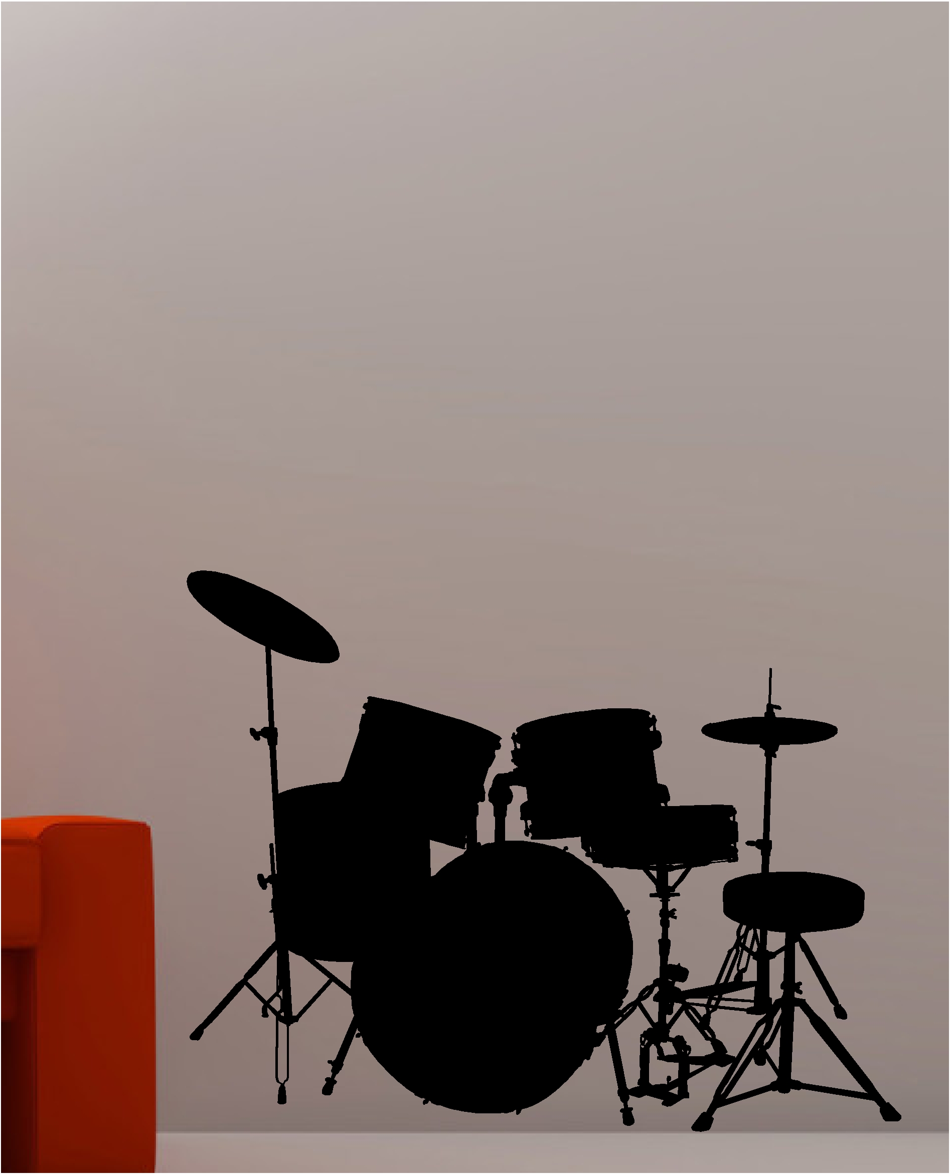 HUGE DRUM KIT wall art sticker vinyl lounge BEDROOM eBay