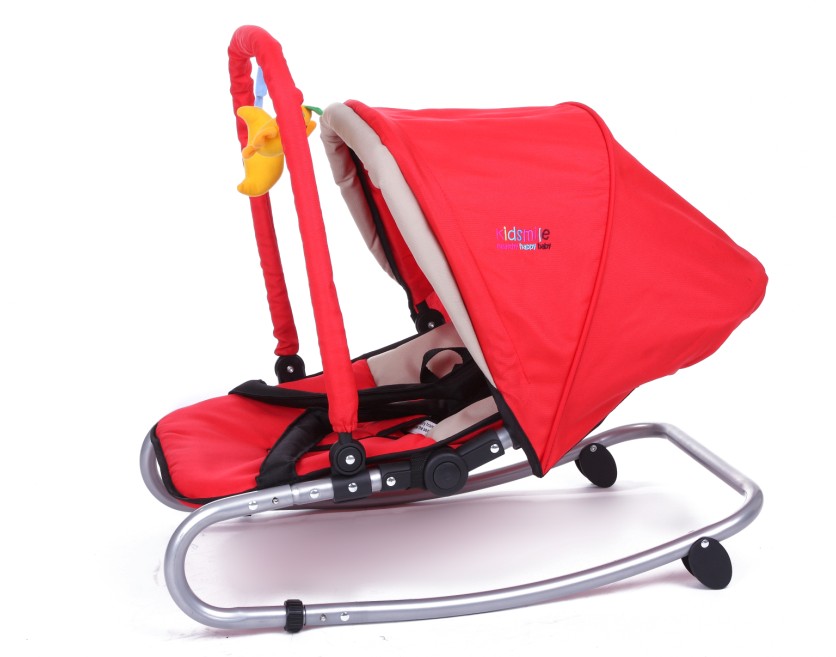 XDISPLAY RED ROCKER BABY BABIES INFANTS BUNGEE BOUNCER CHAIR WITH HOOD
