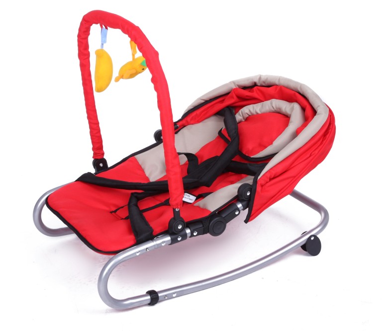XDISPLAY RED ROCKER BABY BABIES INFANTS BUNGEE BOUNCER CHAIR WITH HOOD
