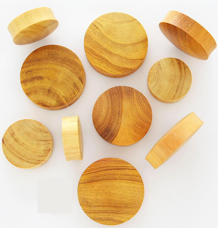 Paire 2 Pièces Sculpté Sono en Bois Organique Flesh Bouchons D/'Oreilles