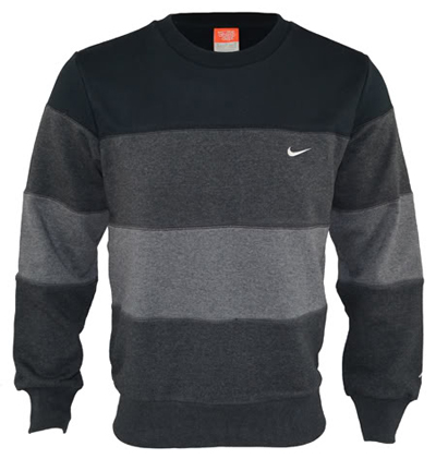 New Nike Mens Fleece Lined Black Striped Sweatshirt Jumper Top Sizes S ...