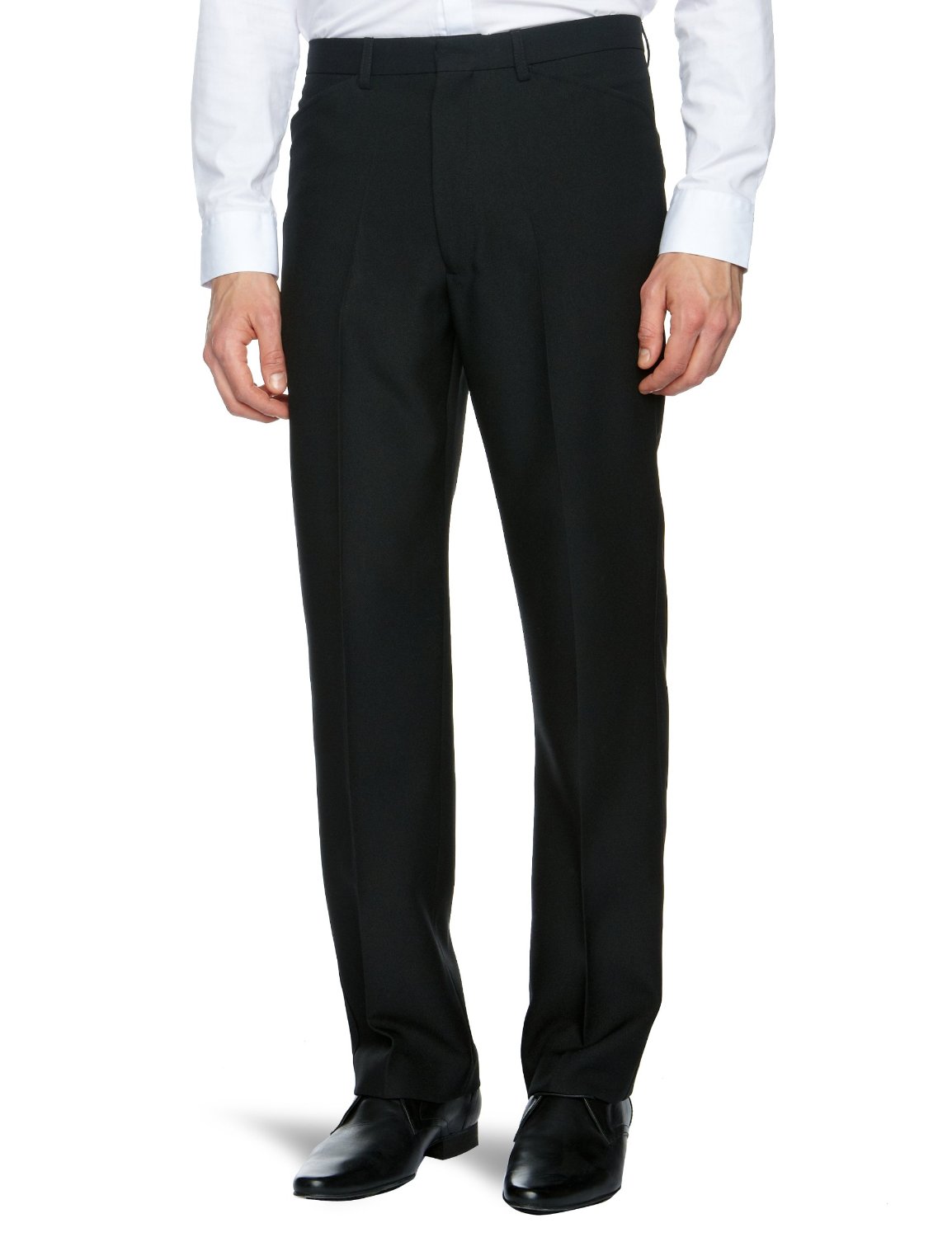 New Men's Farah Trousers Black Hopsack Weave Smart Classic Formal Anti ...