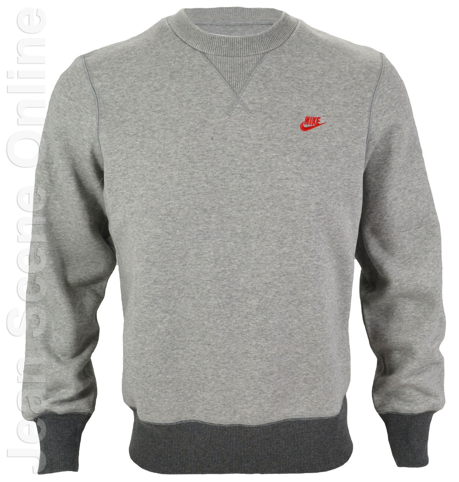 New Nike Mens Sweatshirt Fleece Lined Jumper Plain Grey Top Sizes S M L XL