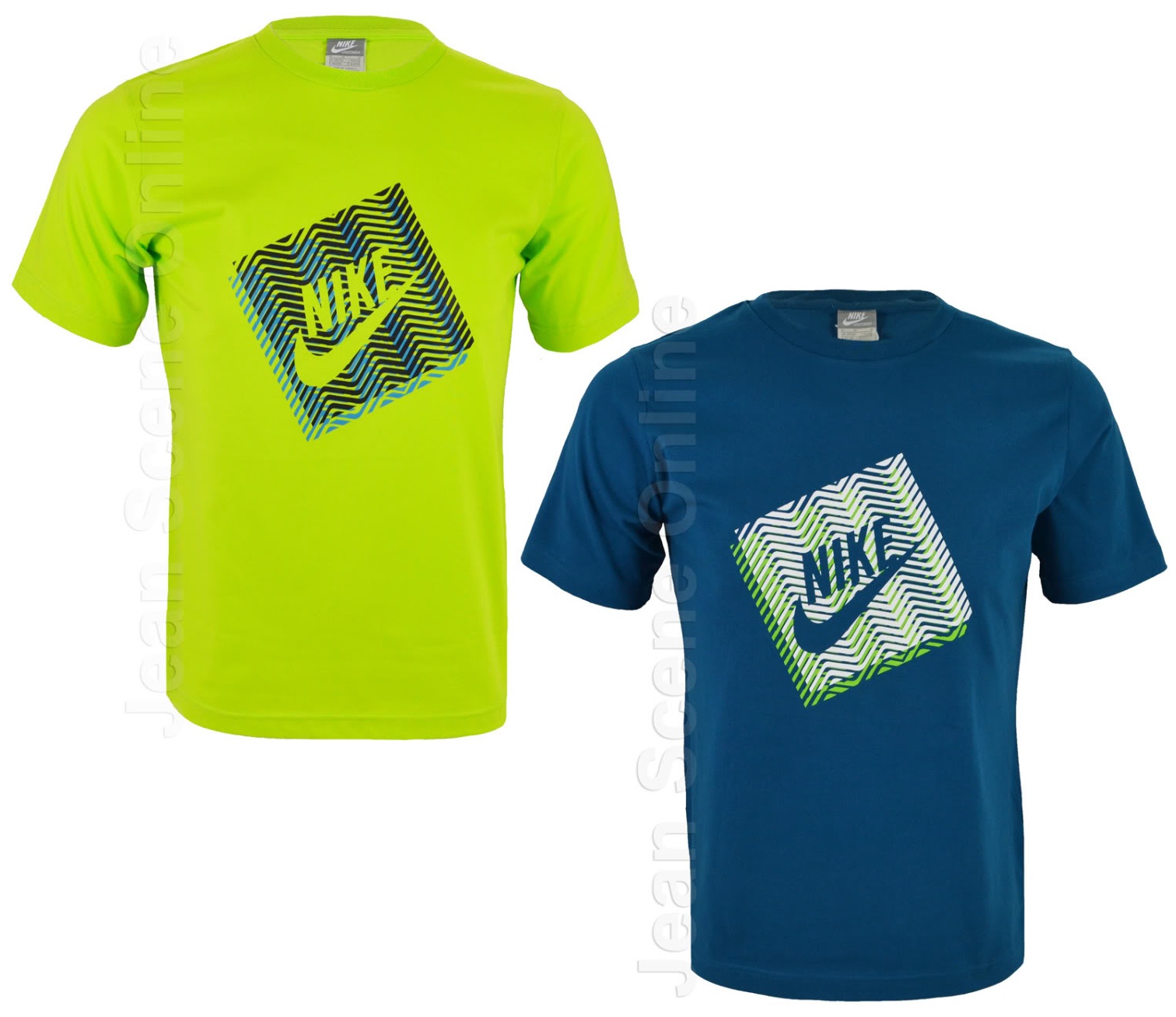 New Nike Men's Lime Green Petrol Printed T-Shirt Retro Slim Fit Top S M ...